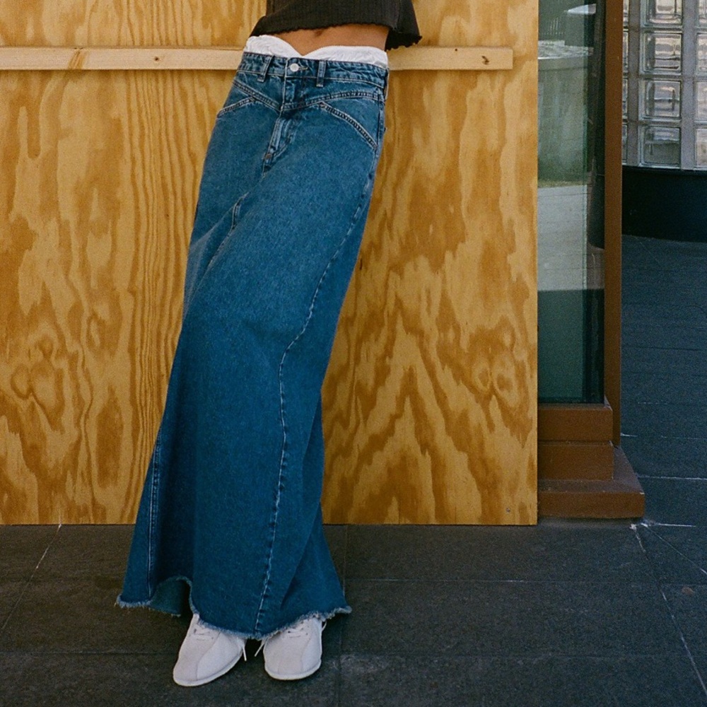We The Free Come As You Are Denim Maxi Skirt